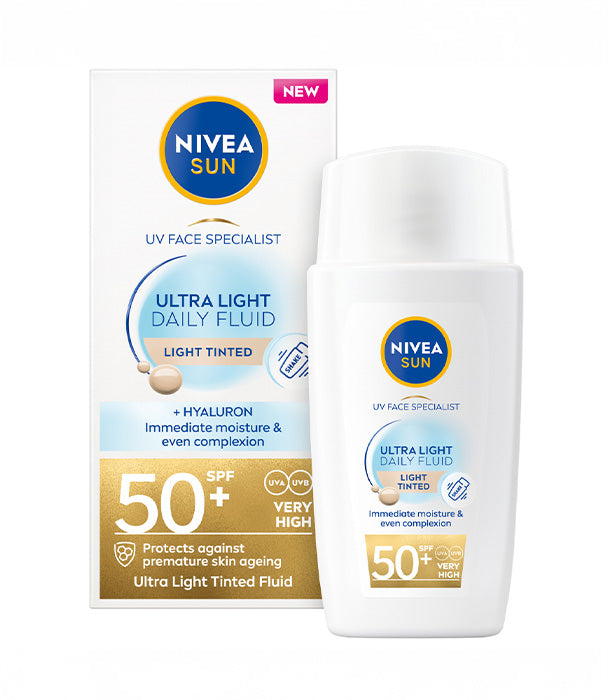 ניוואה SUN תחליב יום לפנים קליל במיוחד SPF 50 - גוון בהיר