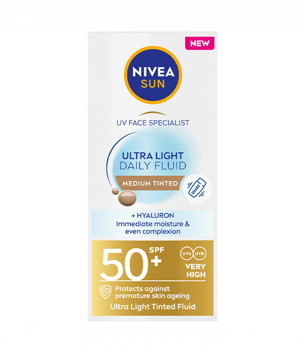 ניוואה SUN תחליב יום לפנים קליל במיוחד SPF50 - גוון מדיום