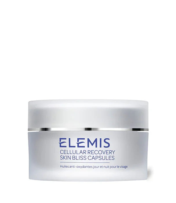 קרם ELEMIS Cellular Recovery Skin Bliss Capsules במיכל כסוף, מוצר טיפוח לפנים מבית CHOZEN