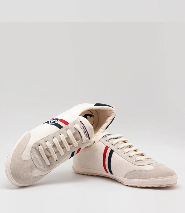 נעלי ספורט אופנתיות בצבע בז' עם פסי כחול ואדום, דגם CHOZEN, מותגים מובילים מבית קבוצת אלפא