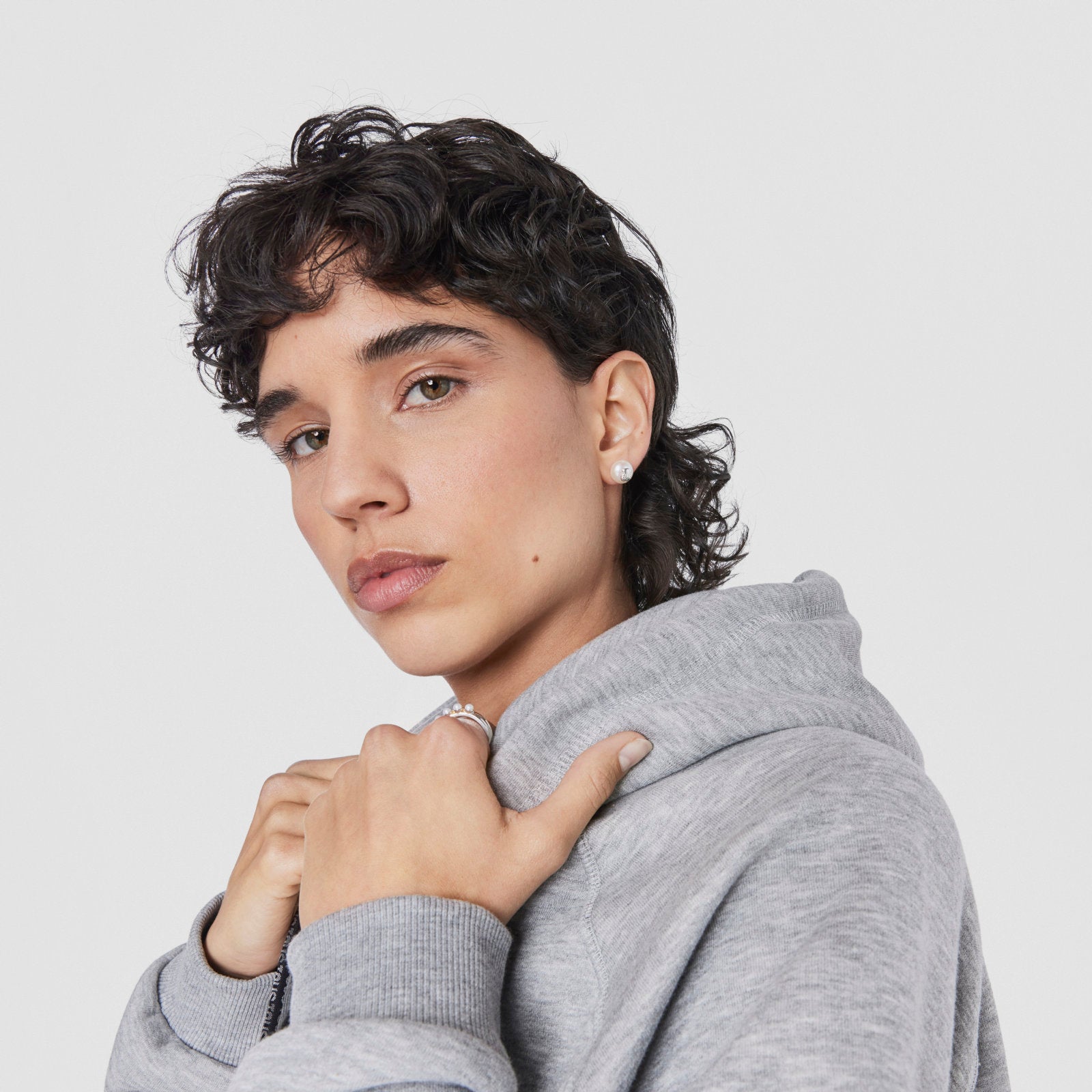 טואוס עגילי פנינה בשילוב דובי Bear מכסף סטרלינג