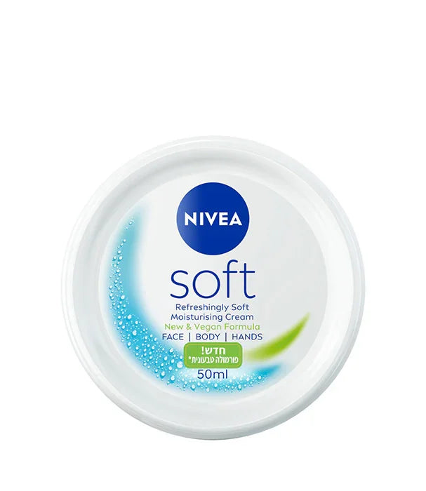 קרם לחות ניוואה סופט 50 מ"ל, מותג מוביל מבית קבוצת אלפא, מתאים לפנים, גוף וידיים