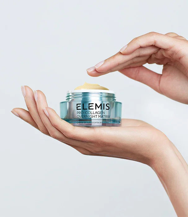 קרם פנים ELEMIS Pro-Collagen ביד, מוצר אנטי אייג'ינג יוקרה, קבוצת אלפא, CHOZEN