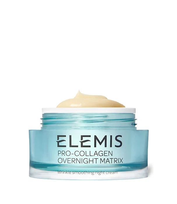 קרם לילה אנטי אייג'ינג ELEMIS Pro-Collagen במארז כחול שקוף, מוצר טיפוח יוקרתיים CHOZEN