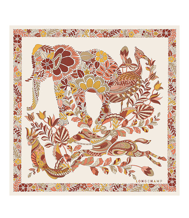 לונגשאמפ צעיף משי Forêt בז'