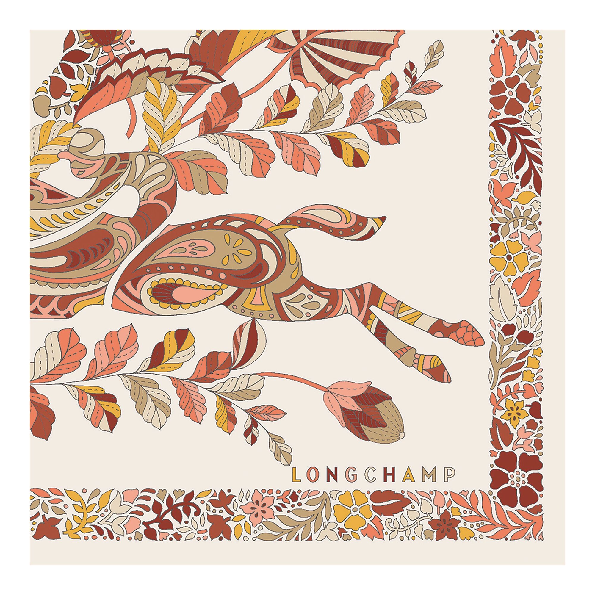 לונגשאמפ צעיף משי Forêt בז'