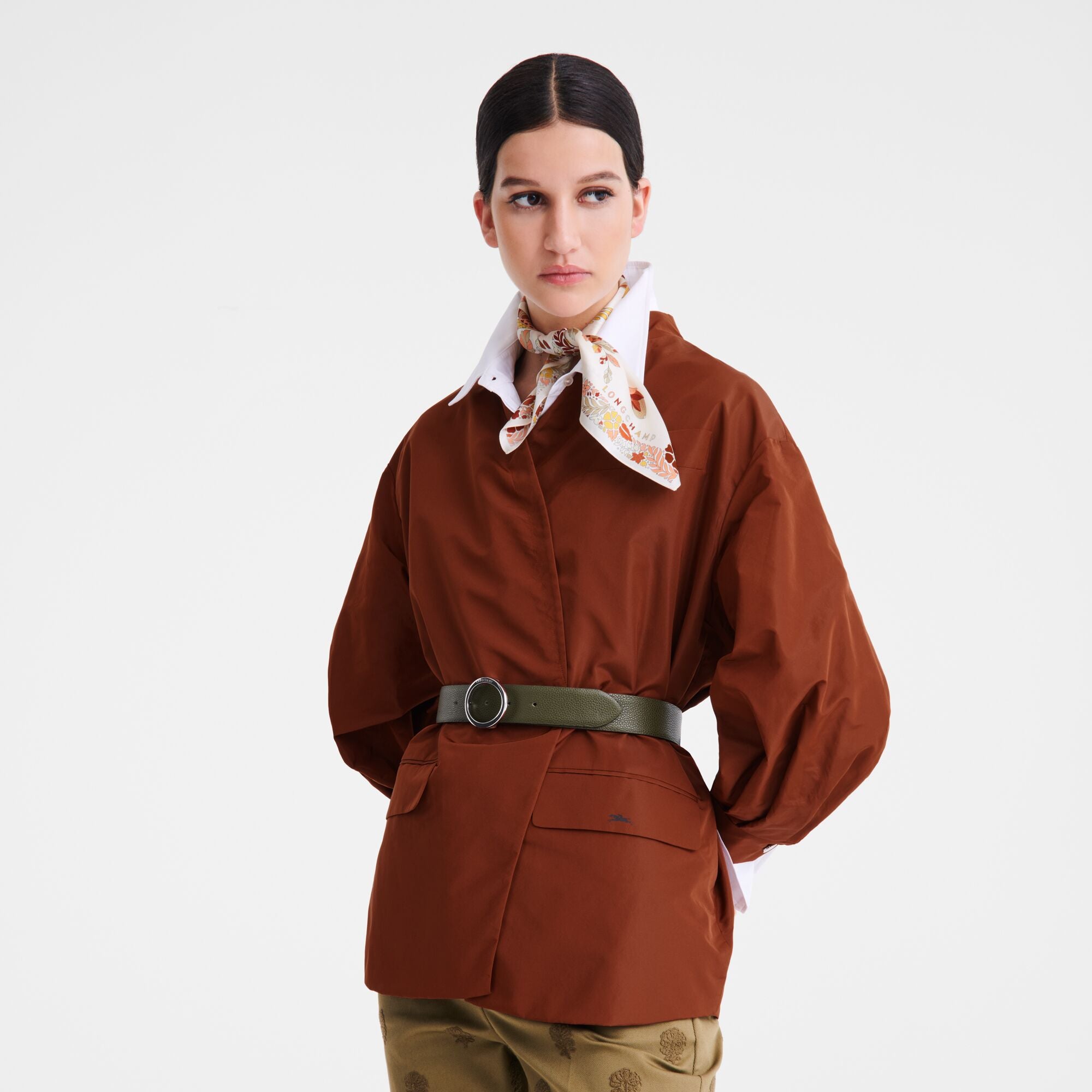 לונגשאמפ צעיף משי Forêt בז'