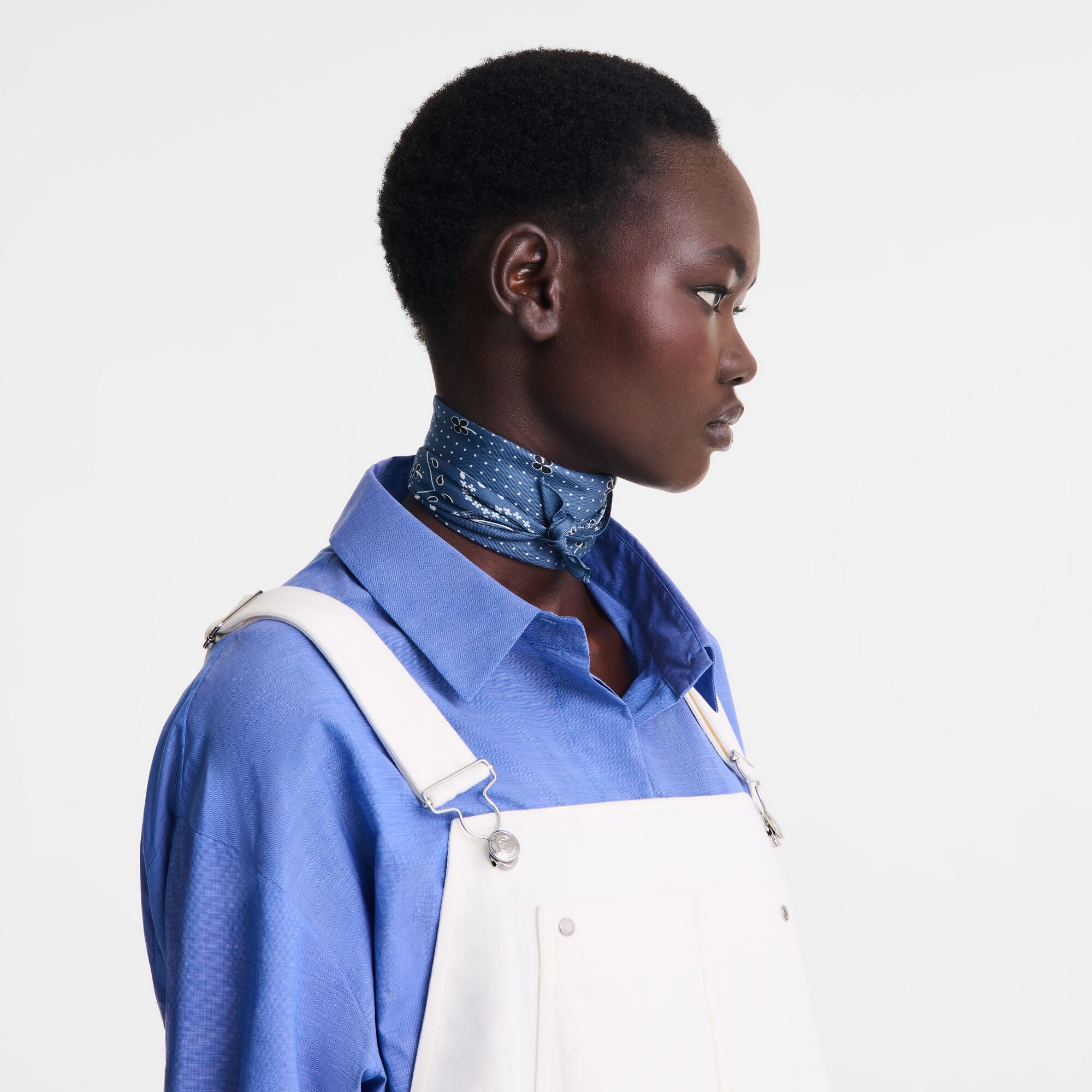 לונגשאמפ צעיף משי French Bandana כחול