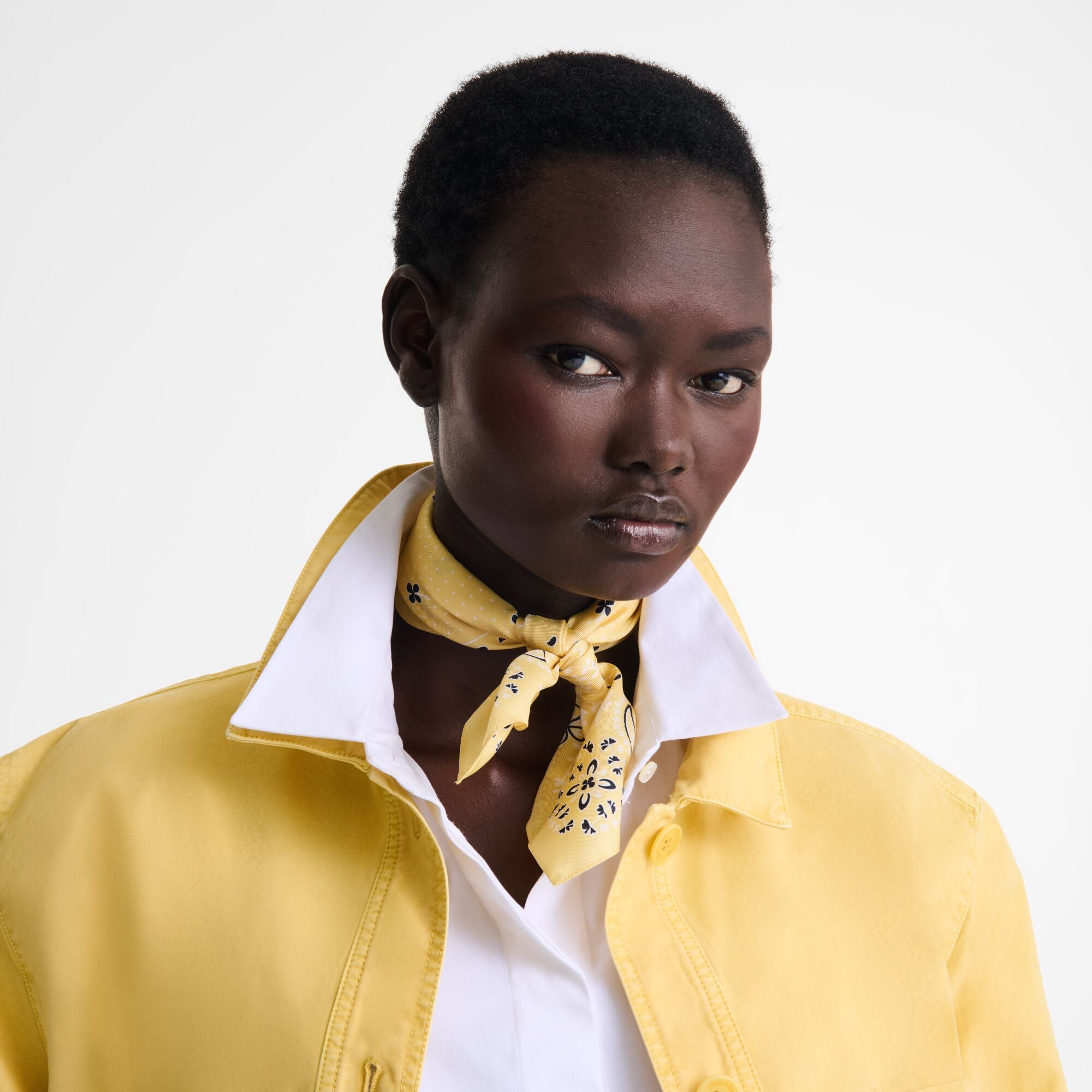 לונגשאמפ צעיף משי French Bandana צהוב