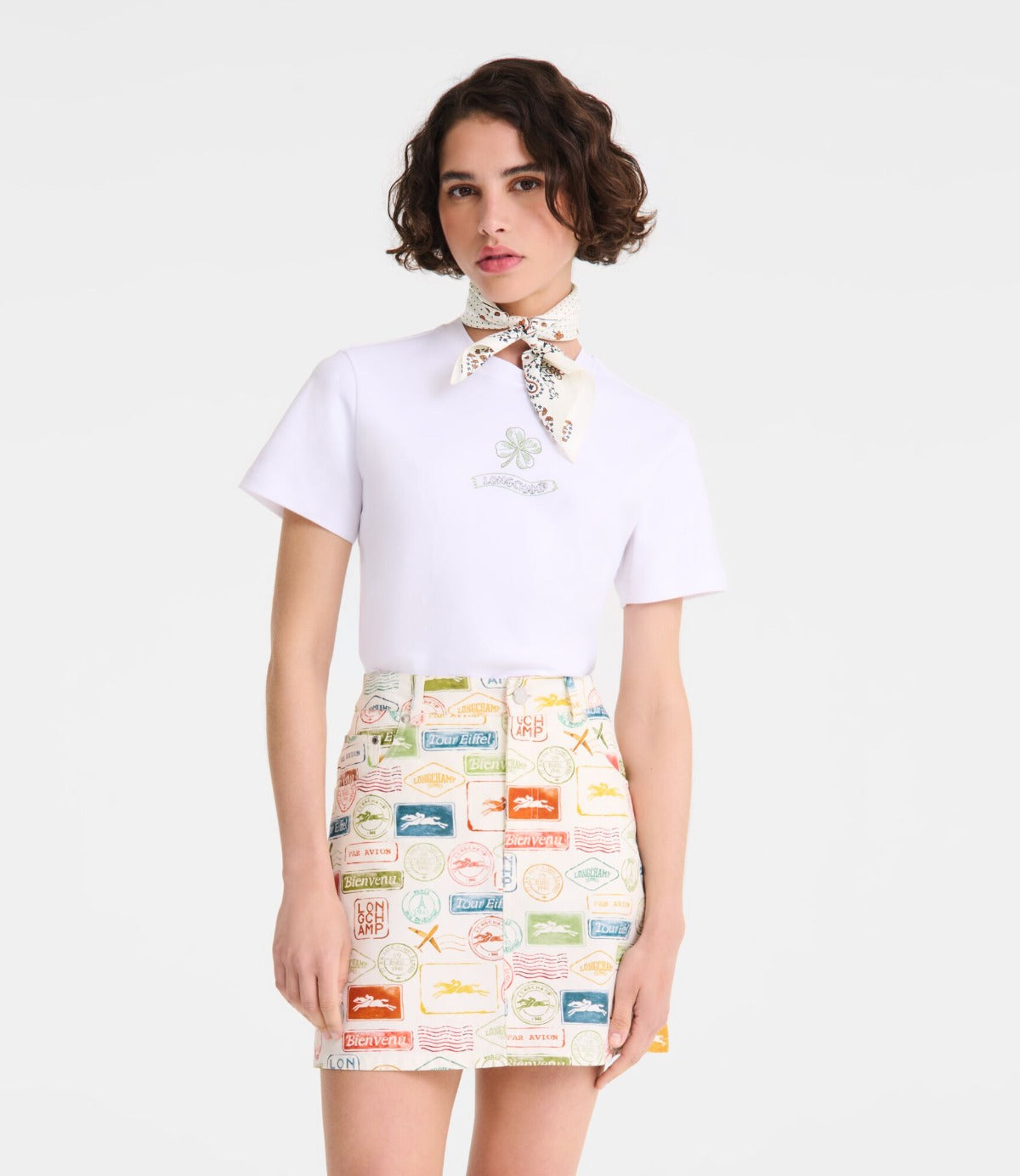 לונגשאמפ צעיף משי French Bandana שמנת