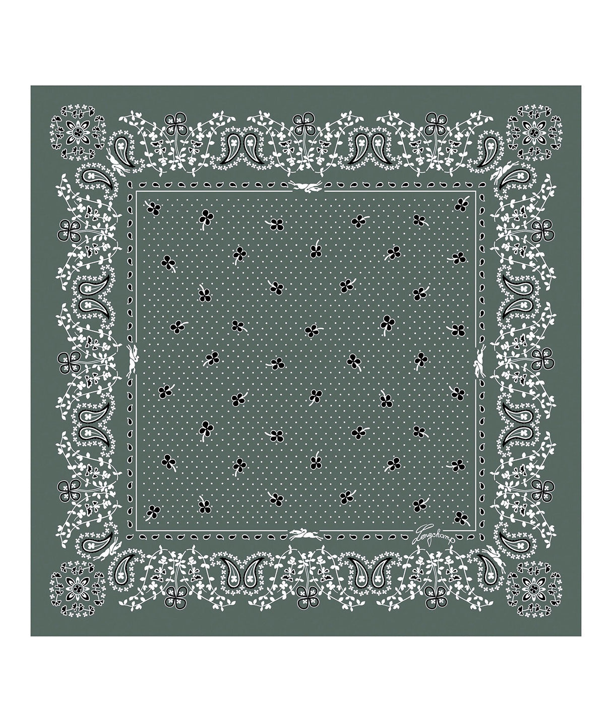 לונגשאמפ צעיף משי French Bandana ירוק
