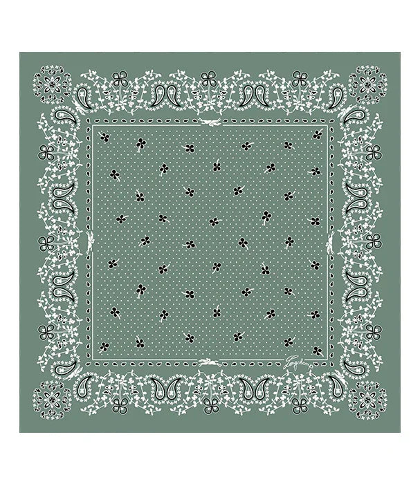 בנדנה ירוקה מעוצבת עם דוגמת פייזלי לבנה, קולקציית CHOZEN, מבית קבוצת אלפא