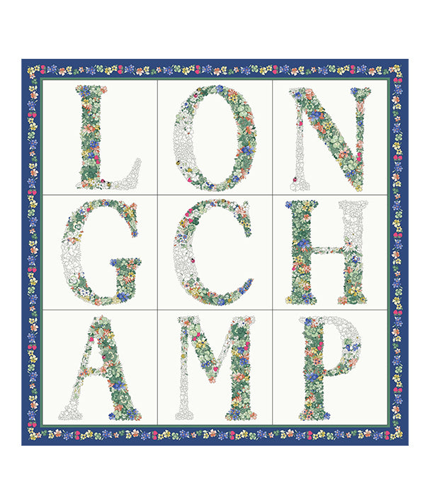 לונגשאמפ צעיף משי Le Jardin כחול