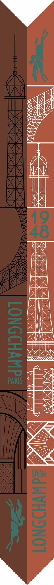 לונגשאמפ צעיף משי Eiffel Tower 1948 כתום