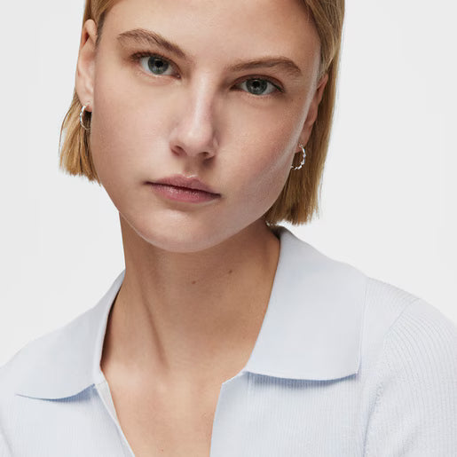 טואוס עגילי חישוק Twisted מכסף