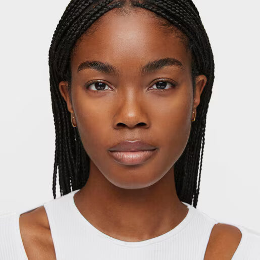 טואוס עגילי חישוק קטנים Basics מכסף ועליו זהב 18 קראט