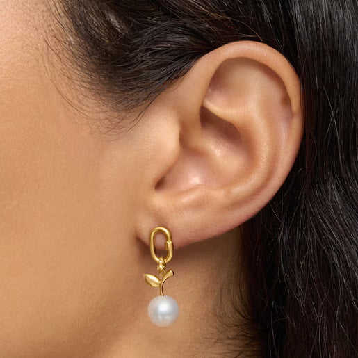 טואוס תליון Medallions מזהב 14 קראט בשילוב פנינה