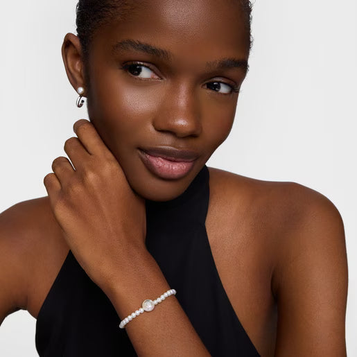 טואוס צמיד פנינים אלסטי Icon Pearl מכסף