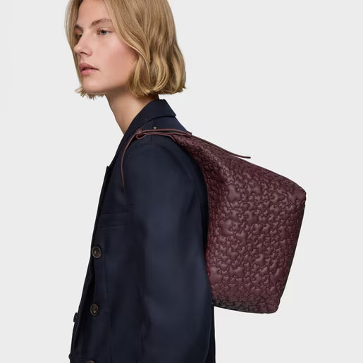 טואוס תיק צד Puffy Bear בצבע בורדו