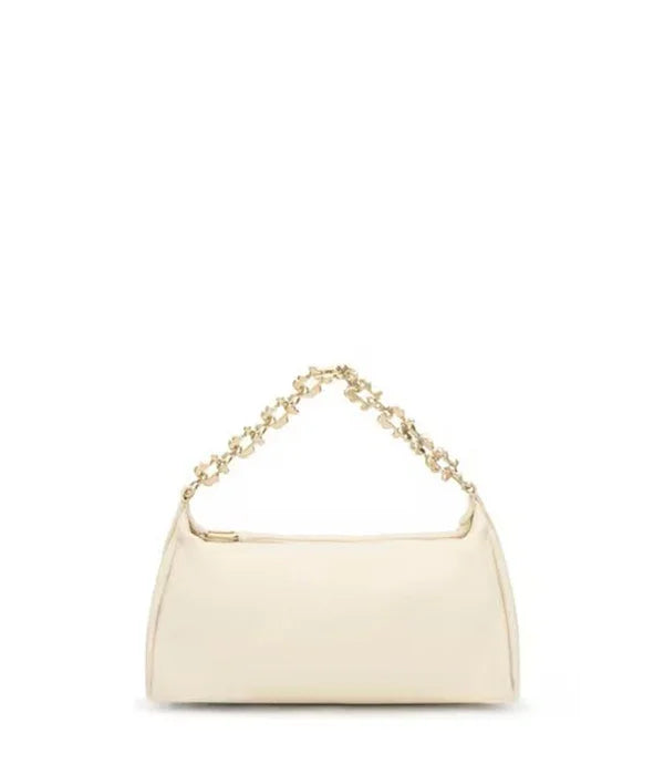 תיק יד אופנתי בצבע שמנת עם רצועת שרשרת זהובה, CHOZEN מותגים מובילים