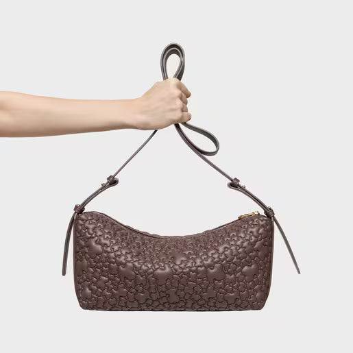 תיק צד חום עם דוגמת תבליט, עיצוב יוקרתי, מותגים מובילים CHOZEN