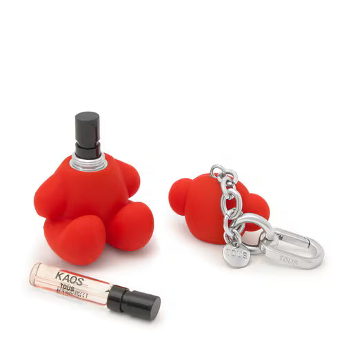 טואוס מחזיק מפתחות-כיסוי בושם Bold Bear בצבע אדום