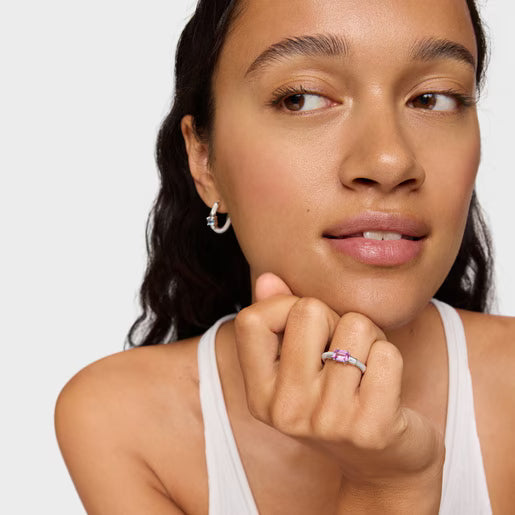 טואוס טבעת בשילוב אבן חן MESH מכסף