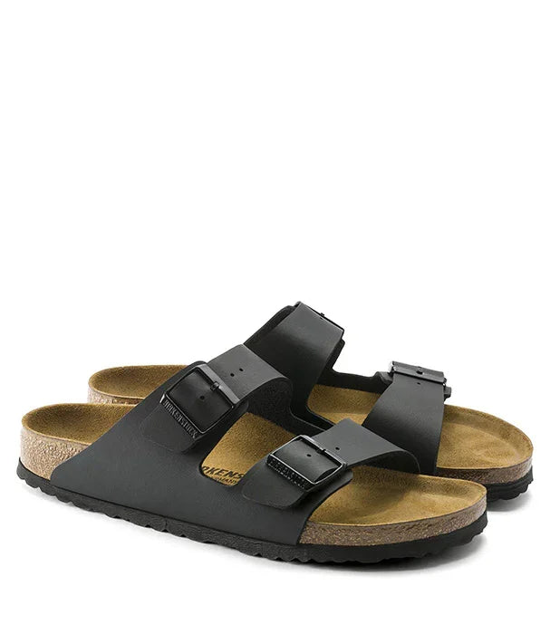 סנדלי בירקנשטוק שחורים עם שני רצועות לגברים ונשים, CHOZEN מותגים מובילים בארץ