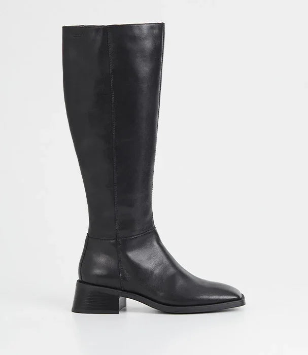 מגף עור שחור לנשים עם עקב נמוך, צ'וזן, אופנה יוקרתית לנשים, קבוצת אלפא