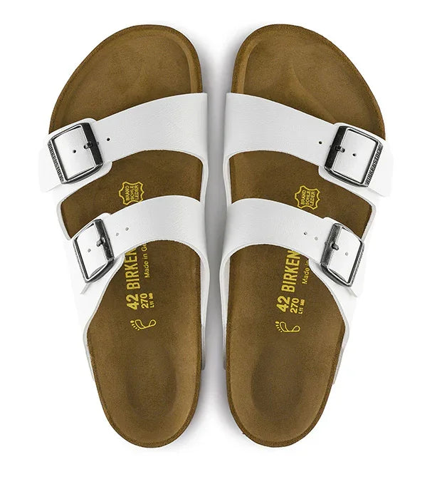 סנדלי בירקנשטוק לבנים עם רצועות אבזם לגברים, נעלי נוחות מותג CHOZEN