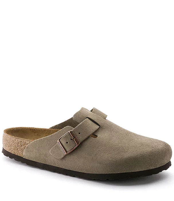 כפכף סגור מבית Birkenstock, דגם זמש בצבע בז', מדרך שעם, בלעדי ל-CHOZEN