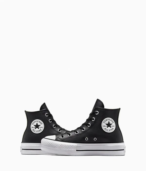 נעלי קונברס שחורות גבוהות עם סוליה לבנה, מותג אופנה CHOZEN