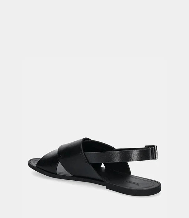 סנדל עור שחור אלגנטי לרגל אחת, עיצוב מינימליסטי, מבחר מותגים מבית CHOZEN