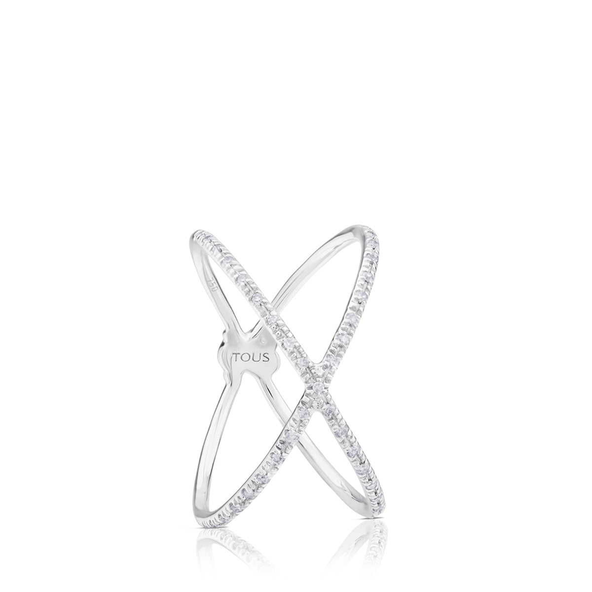 טואוס טבעות מוצלבות Diamonds מזהב לבן בשיבוץ יהלומים