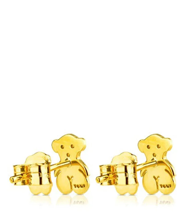 עגילי זהב מעוצבים בצורת דובי, צילום מוצר רקע לבן, CHOZEN מותג יוקרה
