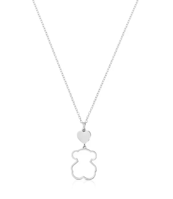 שרשרת כסף עם תליון לב וצורת דובי, CHOZEN תכשיטים יוקרתיים