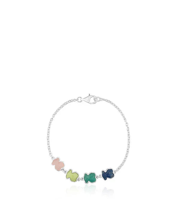 צמיד כסף עם חמישה תליוני דגים צבעוניים, תכשיט אופנתי מ-CHOZEN