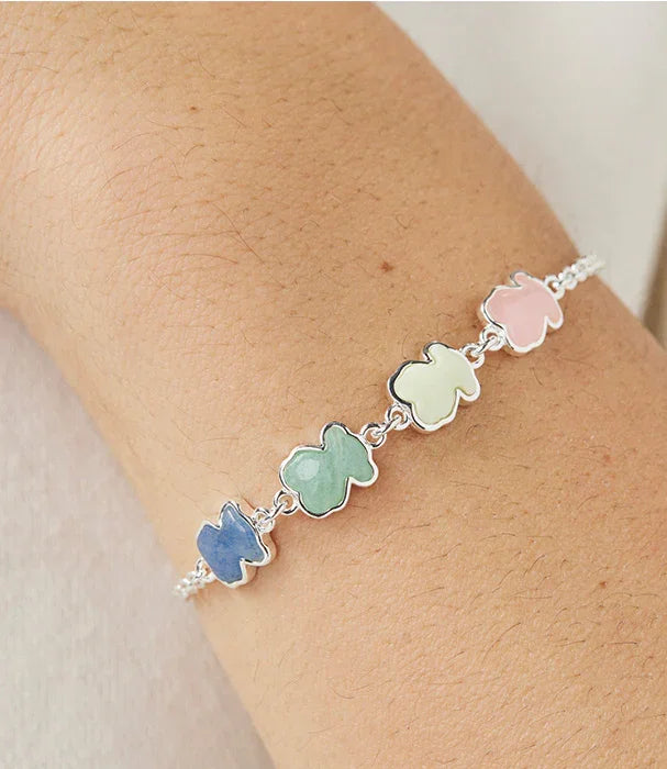 צמיד כסף עם תליון דמויות במגוון צבעי פסטל, תכשיטים יוקרתיים CHOZEN