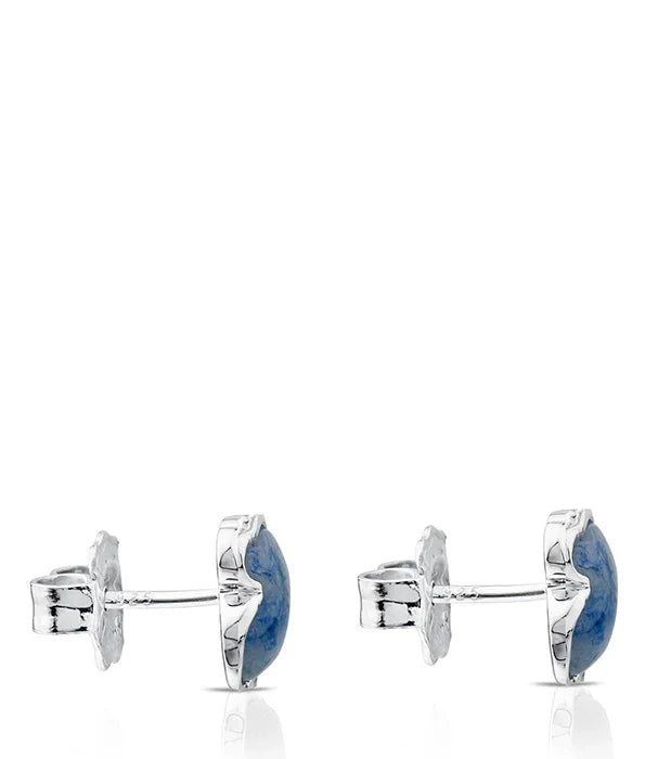 עגילי כסף עם אבן כחולה יוקרתית, תכשיטים לנשים מבית CHOZEN