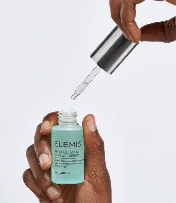 סידרת טיפול אנטי אייג'ינג ELEMI, סרום פרו קולגן בבקבוק ירוק עם טפטפת, CHOZEN