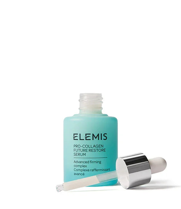 סרום ELEMIS פרו-קולגן Future Restore על רקע לבן, מוצר יופי מבית קבוצת אלפא CHOZEN