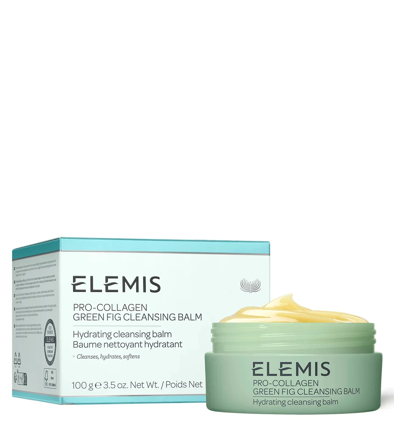 בלם ניקוי לחות לפנים ELEMIS PRO-COLLAGEN, ערכה 100 גרם, מוצג עם קופסה ממותגת