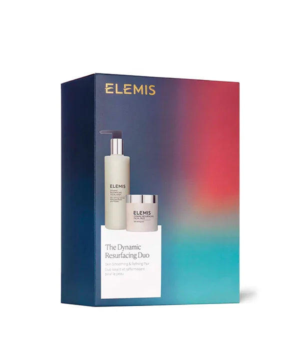מארז מוצרי טיפוח לעור הפנים של ELEMIS, מוצג על רקע צבעוני, מבית CHOZEN יבואן רשמי