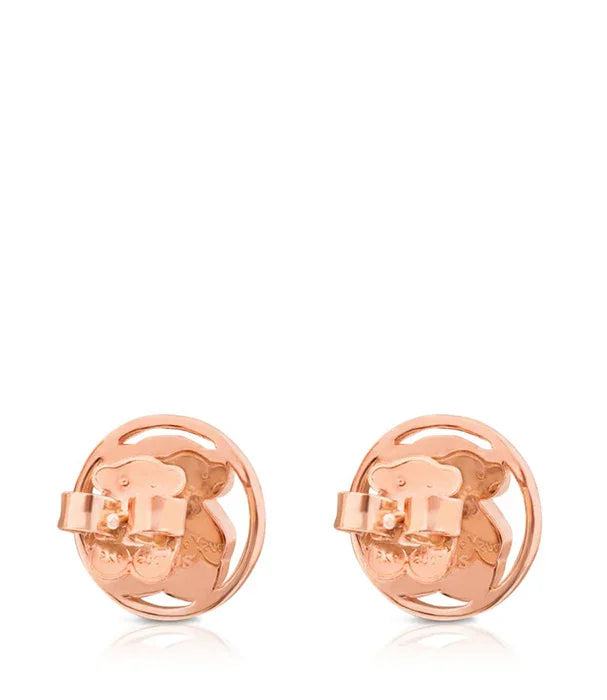 עגילי דובון מצופים זהב ורוד, עיצוב ייחודי, תכשיטי CHOZEN, קבוצת אלפא