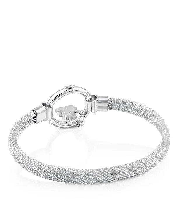 צמיד כסף מעוצב עם סגירת טבעת ופרח, תכשיט יוקרתי מקולקציית CHOZEN