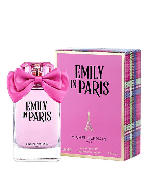 בושם EMILY IN PARIS מבית MICHEL GERMAIN עם קופסה ורודה וקשת, מותג יוקרה קבוצת אלפא