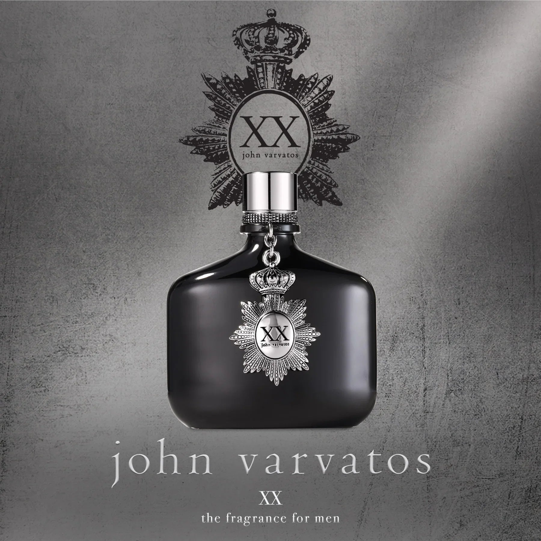 בושם לגבר John Varvatos XX, בקבוק יוקרתי שחור עם תווית כסף, מותגים מובילים ב-CHOZEN