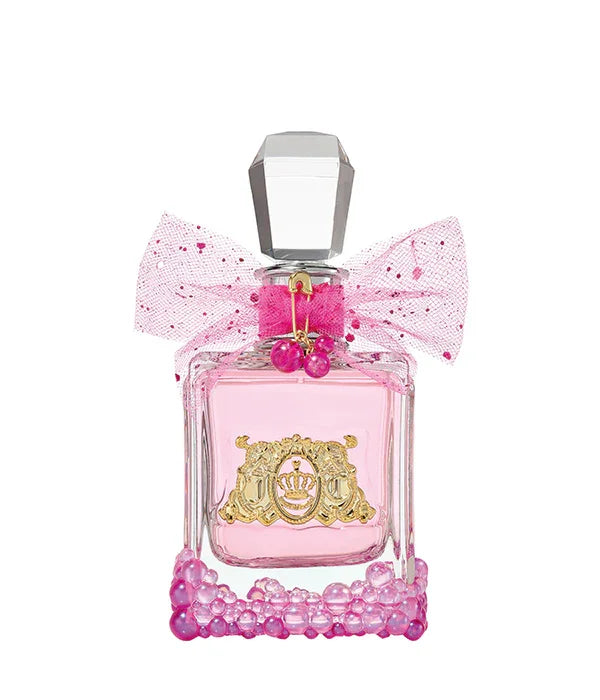 בקבוק בושם יוקרתי עם עיטור זהב, סרט ורוד, ונוזל ורוד, לחובבי מותגים ב-CHOZEN