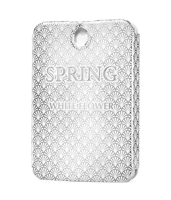 מארז קרטון דקורטיבי עם כיתוב SPRING WHITE FLOWER, דגם פרחוני אלגנטי, מוצר מבית CHOZEN