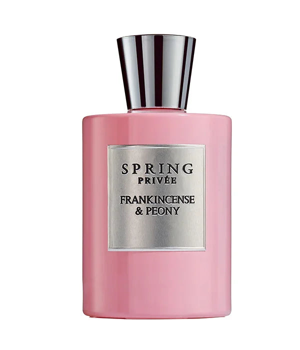 בקבוק בושם ורוד SPRING PRIVÉE Frankincense & Peony מבית CHOZEN, עיצוב יוקרתי